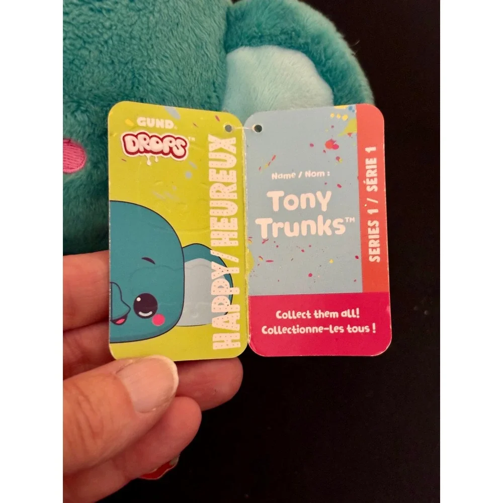 Gund Drops Tony Trunks Elephant Plush Series 1 Teal Weighted Stuffed Animal 6